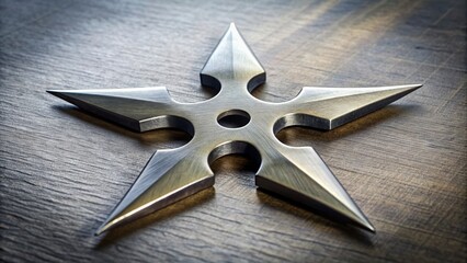 A sharp and deadly ninja throwing star, weapon, ninja, martial arts, metal, Japan, stealth, danger, precision, projectile, combat