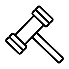 Toy Hammer Vector Line Icon Design