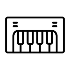 Toy Piano Vector Line Icon Design