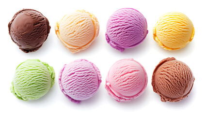 Colorful ice cream, delicious and refreshing with beautiful colors.