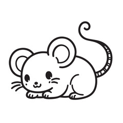cartoon animal illustration for children's coloring book