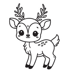 Fototapeta premium cartoon animal illustration for children's coloring book