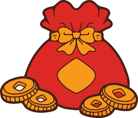 Illustration, Chinese elements, cute cartoon, Chinese New Year, Illustration 2025