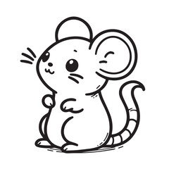 cartoon animal illustration for children's coloring book