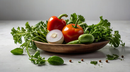 Bounty of the Earth: A Wholesome Vegetable Assortment Against White