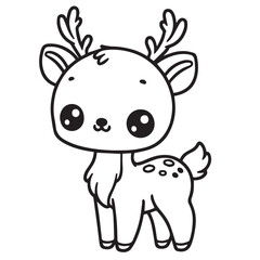 cartoon animal illustration for children's coloring book