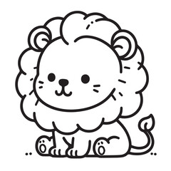 cartoon animal illustration for children's coloring book