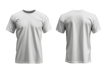 Image of a white T-shirt from both sides on a transparent background