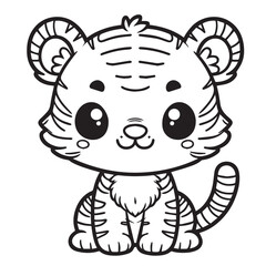 cartoon animal illustration for children's coloring book
