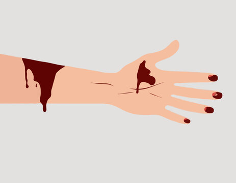 bloody hand and arm, red blood, injury clip art preview