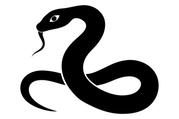 
snake icon, snake vector silhouette, Curved snake animal design
