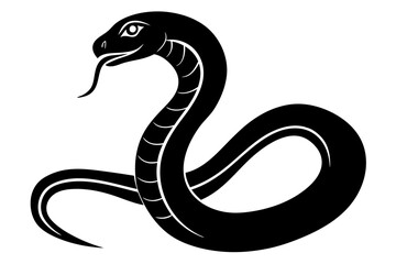 
snake icon, snake vector silhouette, Curved snake animal design
