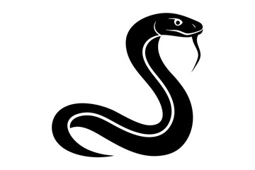 
snake icon, snake vector silhouette, Curved snake animal design
