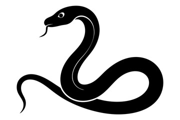 
snake icon, snake vector silhouette, Curved snake animal design
