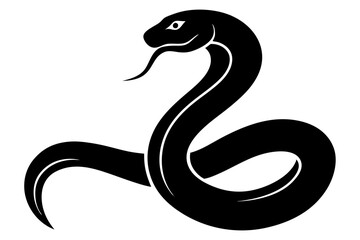 
snake icon, snake vector silhouette, Curved snake animal design
