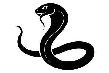 
snake icon, snake vector silhouette, Curved snake animal design
