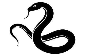 
snake icon, snake vector silhouette, Curved snake animal design
