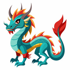 dragon design vector art illustration on white