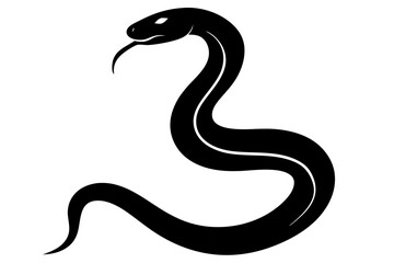 
snake icon, snake vector silhouette, Curved snake animal design
