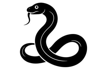 Fototapeta premium snake icon, snake vector silhouette, Curved snake animal design 