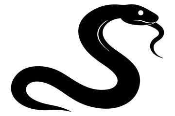 
snake icon, snake vector silhouette, Curved snake animal design
