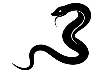 
snake icon, snake vector silhouette, Curved snake animal design
