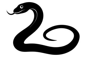 
snake icon, snake vector silhouette, Curved snake animal design
