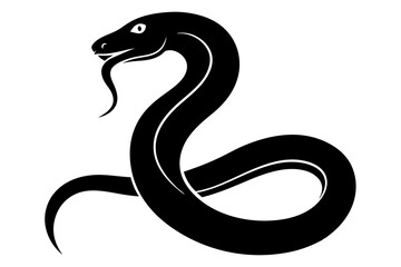 
snake icon, snake vector silhouette, Curved snake animal design
