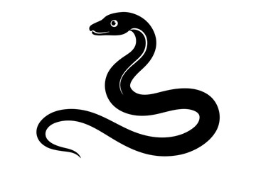 
snake icon, snake vector silhouette, Curved snake animal design
