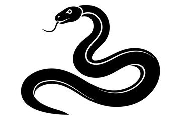 
snake icon, snake vector silhouette, Curved snake animal design
