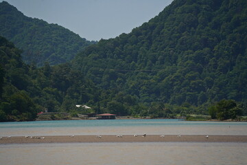 Fototapeta premium The confluence of two rivers Adjaristskhali and Chorokhi.