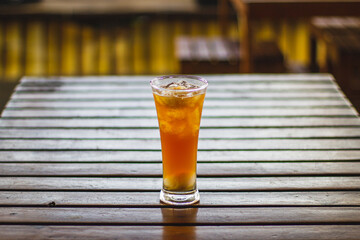 Lychee Iced Tea. Made from black tea, lychee, lychee syrup, simple syrup, and ice.