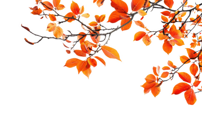 autumn leaves isolated on white or transparent png