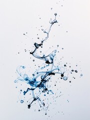 Naklejka premium Ink spreading in water creating tree-like patterns, organic shapes, artistic and fluid. ,