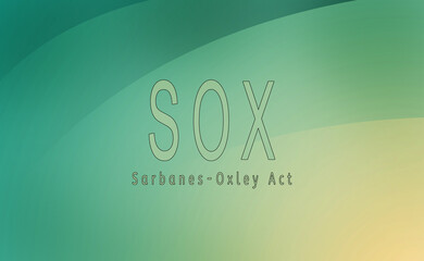 Illustration saying SOX. It stands for Sarbanes-Oxley Act, which is an US law that regulates practices in financial reporting for corporations.