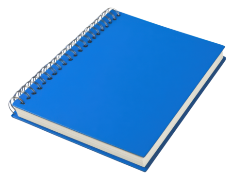 A vibrant blue spiral notebook, ideal for note-taking, journaling, or studying. Perfect for students and professionals alike.