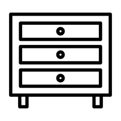 Cabinet Vector Line Icon Design