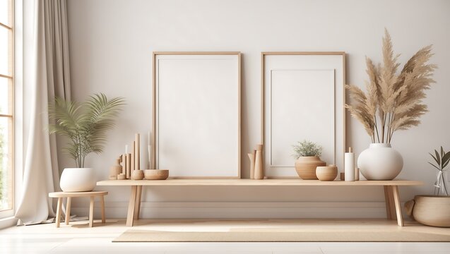 ght and airy room with a wooden table, 