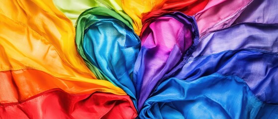 Diverse pride flags intertwined in a heart shape, LGBT, Love and diversity