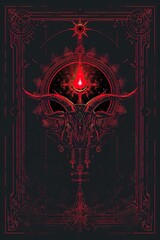 Fototapeta premium Insignia Mark of Dark Mystery and Hidden Metaphor: A Supernatural Spiritual Background with Celestial Sign and Enigmatic Emblem Reflecting Dark Emotions