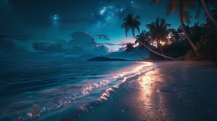 Moonlit Serenity: Embracing Beach Bliss