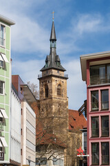 The clock tower of the SPD Stuttgarter Rathaus, Marktplatz in Stuttgart, Stuttgart’s city hall...
