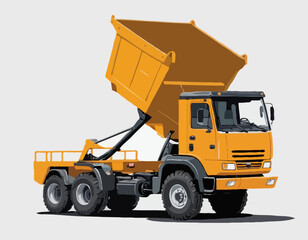 Industrial dumper truck vector illustration isolated on white background 