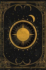 Enigmatic Celestial Insignia: A Dark Fantasy Emblem of Mystical Power on an Ethereal AMOLED Background with Intricate and Ornate Design, Exuding Deep Dreamlike Aesthetics