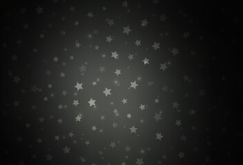 Dark Gray vector pattern with christmas snowflakes, stars.