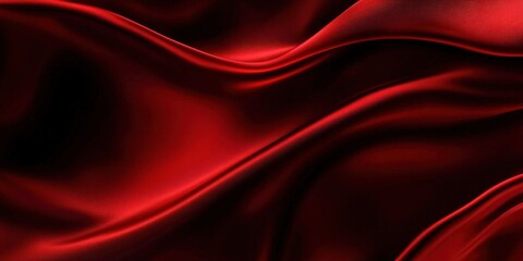 Obraz premium Abstract Red Silk Fabric with Smooth Texture and Elegant Drapes