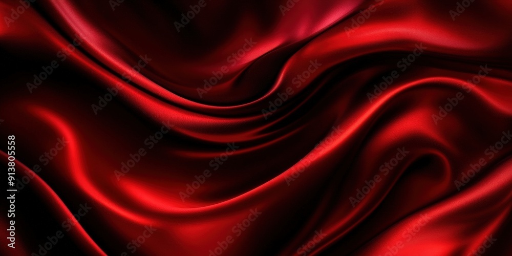 Sticker abstract red silk fabric texture