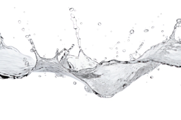 Fresh water splashing when a person jumps into a pool, isolated on white background.