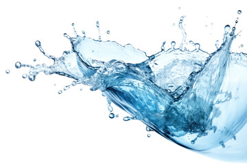 Obraz premium Fresh water splash creates a wave pattern, isolated on white background.