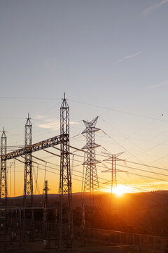 Sunset over Spanish Hydroelectric Power Station